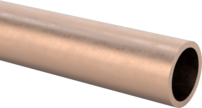 Denizcilik Sınıfı Bakır Nikel Boru, 0.035" Duvar Kalınlığı, 3/8" Dış Çap, 0.305" İç Çap, 3 Fit Uzunluk