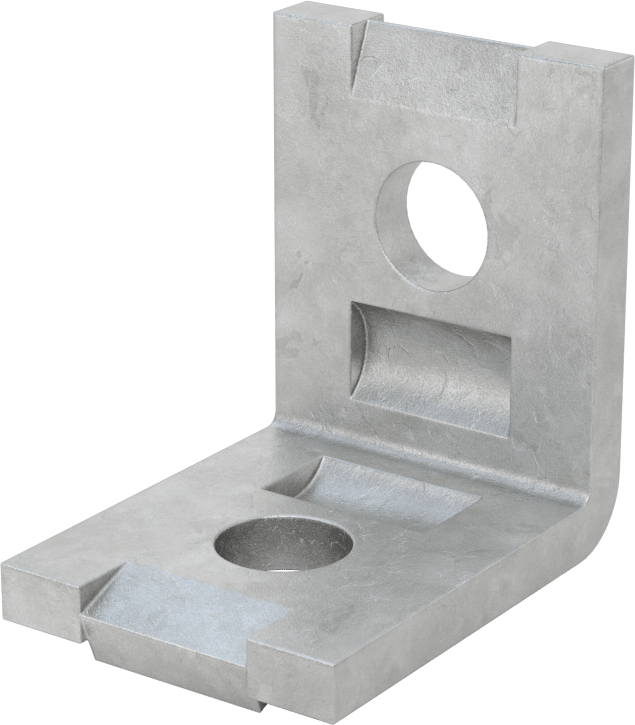 Strut Kanalı Braketi, 90 Derece Açı, Galvanizli Çelik, 2-1/8" x 2-1/8" Uzunluk