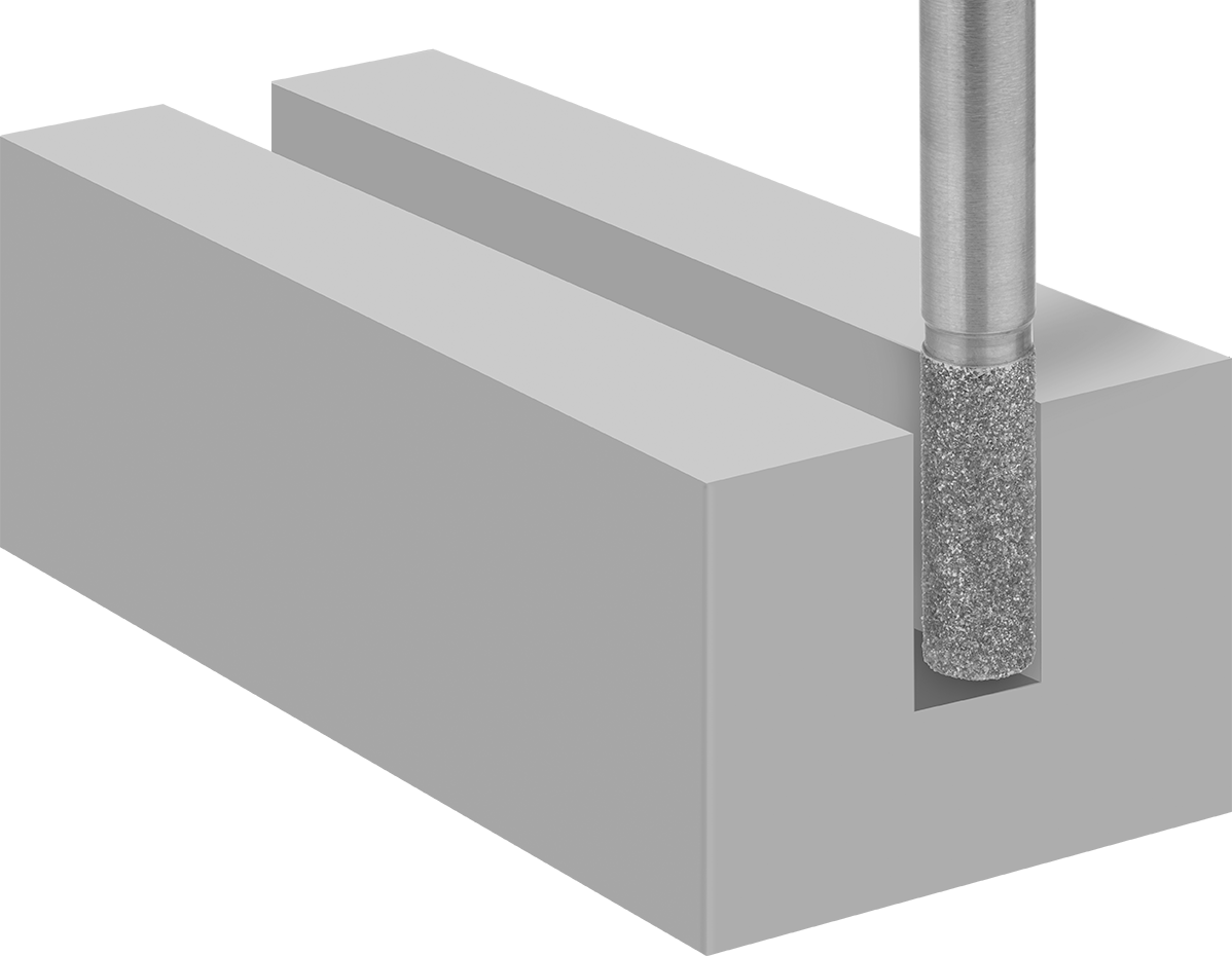 Seramikler için Düz Freze Ucu, 1/8" Kesme Çapı