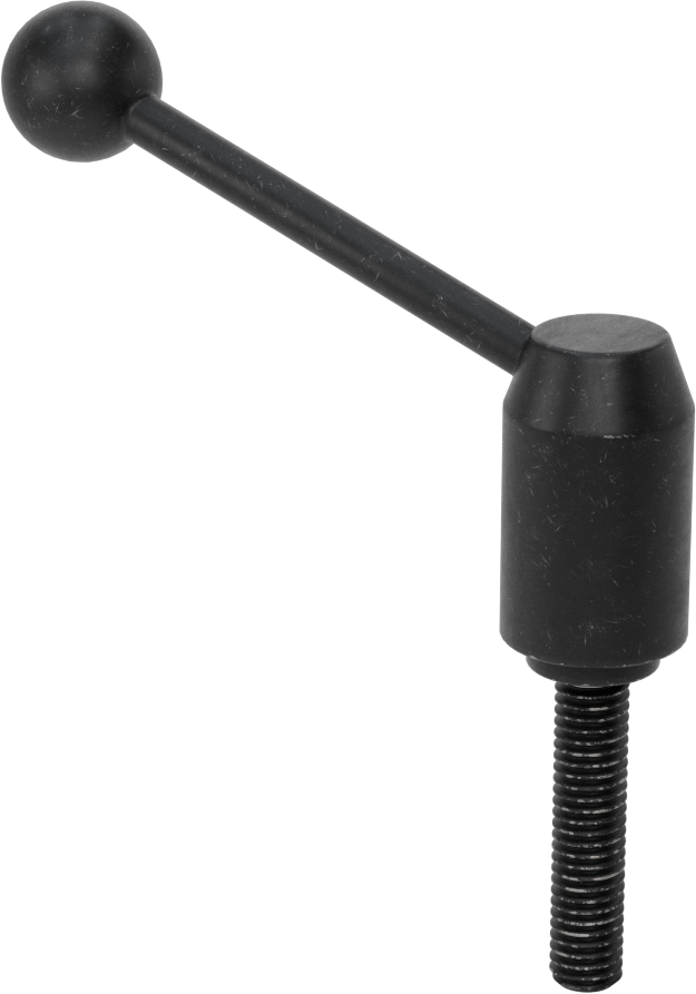 Çelik Ayarlanabilir Tutamak, 3/8"-16 Dişli 1-3/4" Uzunlukta Saplamalı, 2-15/16" Çıkıntı — Dişli Saplama, 3⁄8"-16, 3 3⁄16"