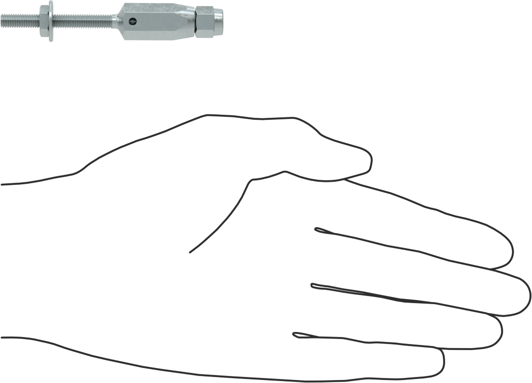 Plug-Lock Tel Halat Uç Bağlantı Elemanı - Kaldırma için, Çinko Kaplı Çelik, Saplama Ucu, 3/64" ila 1/16" Halat Çapı için