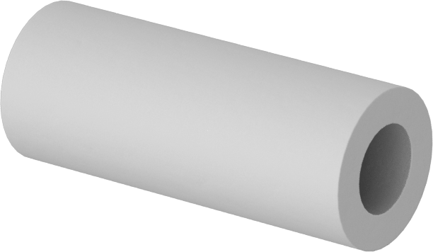 Elektrik Yalıtımlı Dişsiz Ara Parça, Sırsız L5 Sınıfı Seramik, 1/4" Dış Çap, 5/8" Uzunluk