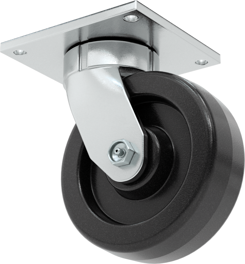 5-1/2" x 5" Plakalı Yüksek Kapasiteli Vulcan Tekerlek, 6 inç Çapında Fenolik Tekerlekli Döner Tekerlek
