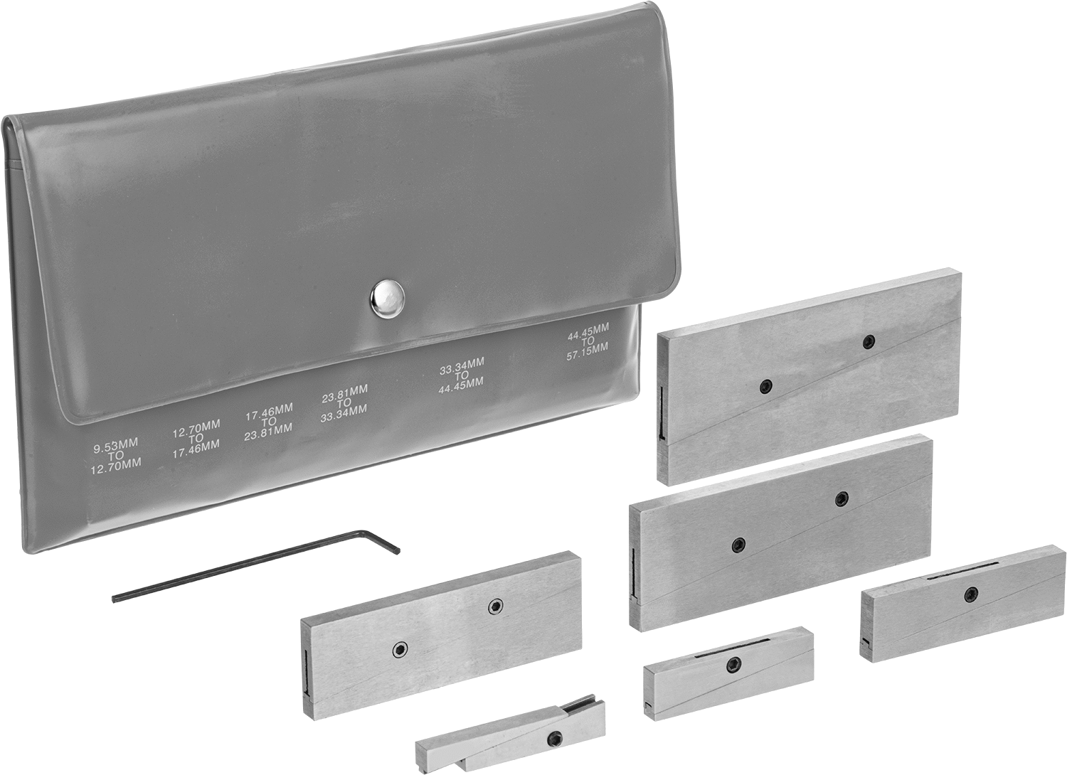 Ayarlanabilir Paralel Çubuklar Seti, 4 Hassas Taşlanmış Kenarlı, 6 Parça — 6, Set, 1⁄8"