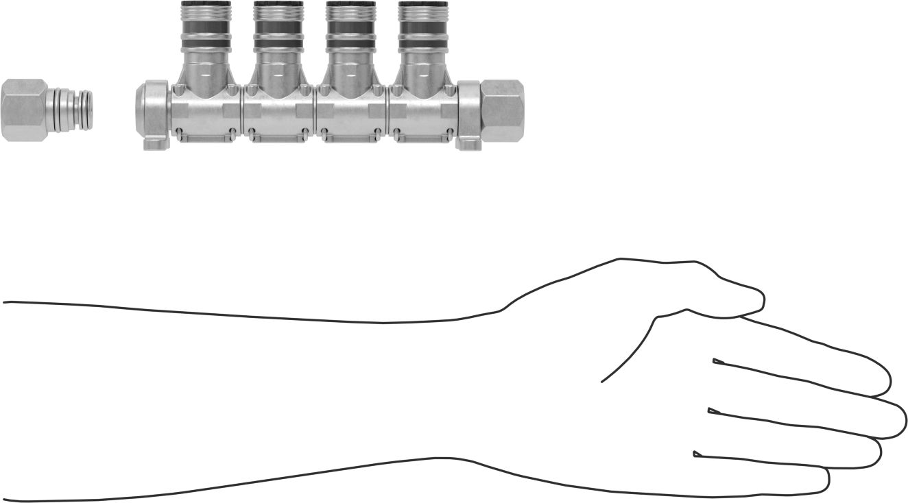 Hava için ARO Hızlı Bağlantı Hortum Bağlantısı, Çinko Kaplı Çelik Manifold Adaptörü, 1 Giriş, 4 Çıkış