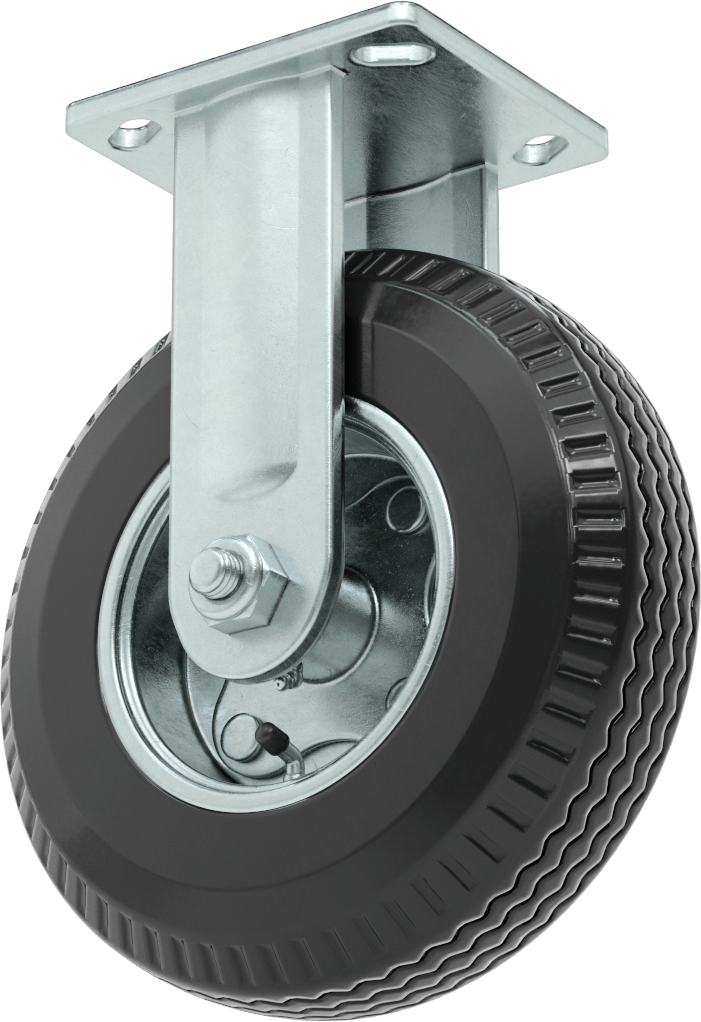 Rigid 8" Çap x 2-3/8" Genişlikte Kauçuk Tekerlekli — Levha, 8", 9 3⁄4"