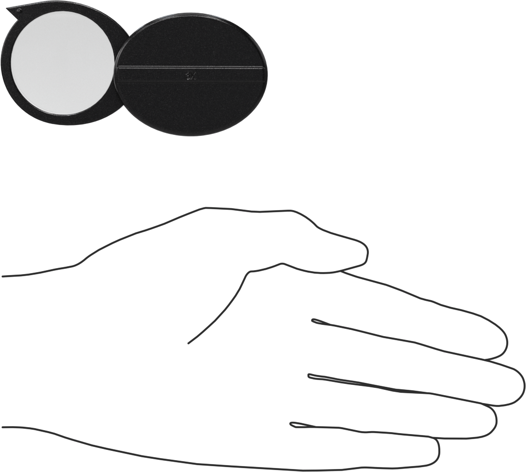 Kaydırmalı Büyüteç, Oval Kutulu, 1 Akrilik Plastik Lens
