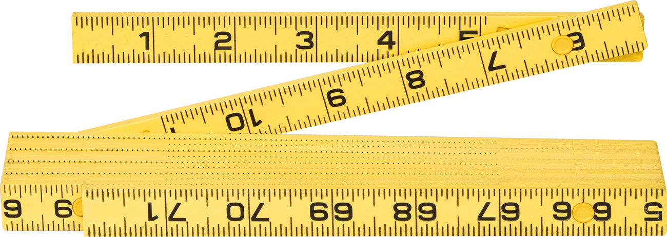 Katlanabilir Cetvel, İnç için, Arkadan Açılır, 1/8" Kalınlık