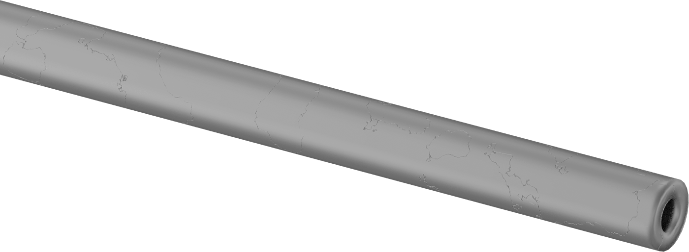 Eloksallı Mimari 6063 Alüminyum Yuvarlak Boru, 0.065" Duvar Kalınlığı, 1/4" Dış Çap, 6 Fit Uzunluk