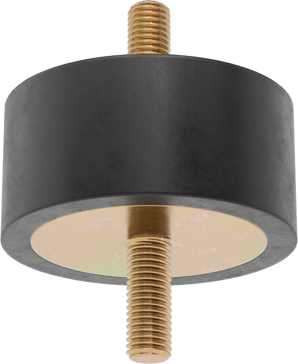 Neopren Titreşim Sönümleyici Sandviç Montaj, M12 x 1.75 mm Çinko Kaplı Çelik Saplama, 665 lbs. Kapasite