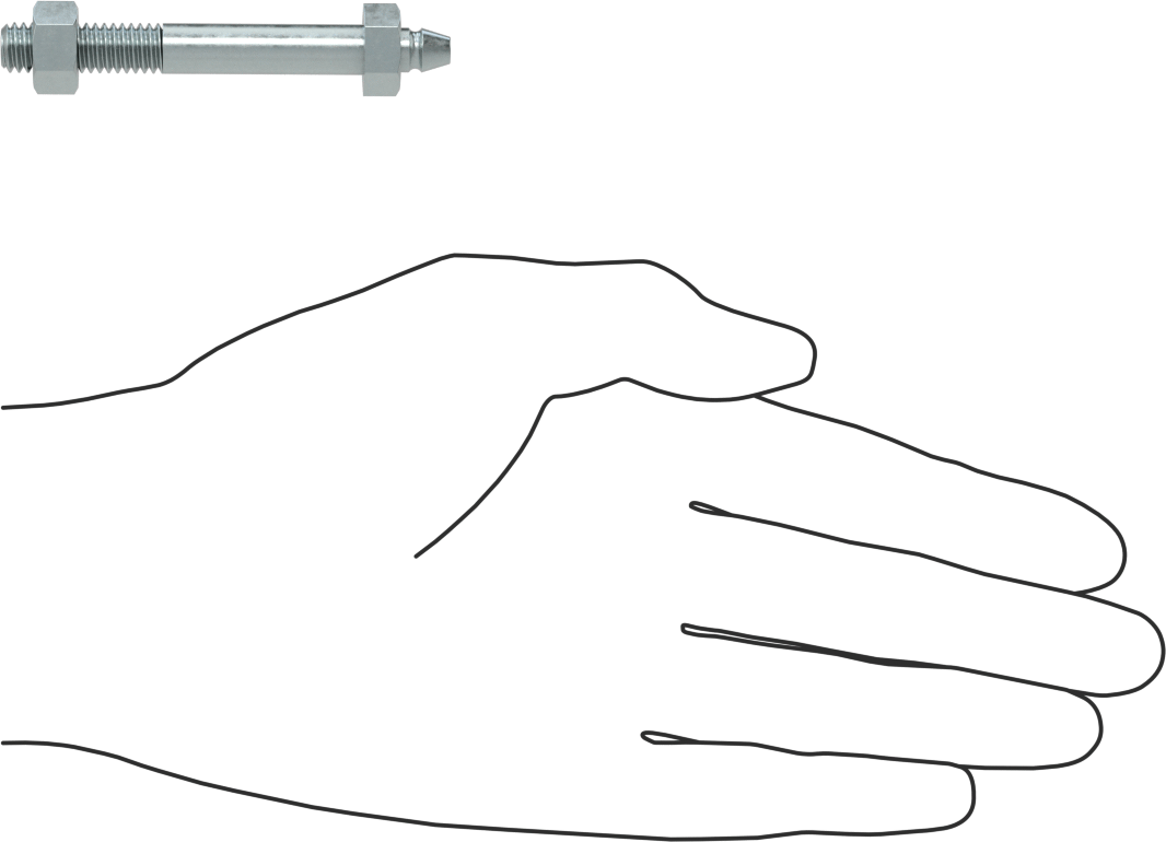 Çinko Kaplı Çelik Tekerlek Aksı, Gres Yağlama Noktalı, 5/16" Çap x 2-1/4" Uzunluk