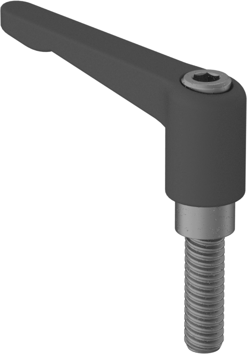 Naylon Ayarlanabilir Tutamak, 1/4"-20 Dişli 13/16" Uzunlukta Saplamalı — 1⁄4"-20, Dişli Saplama, 1 9⁄16"