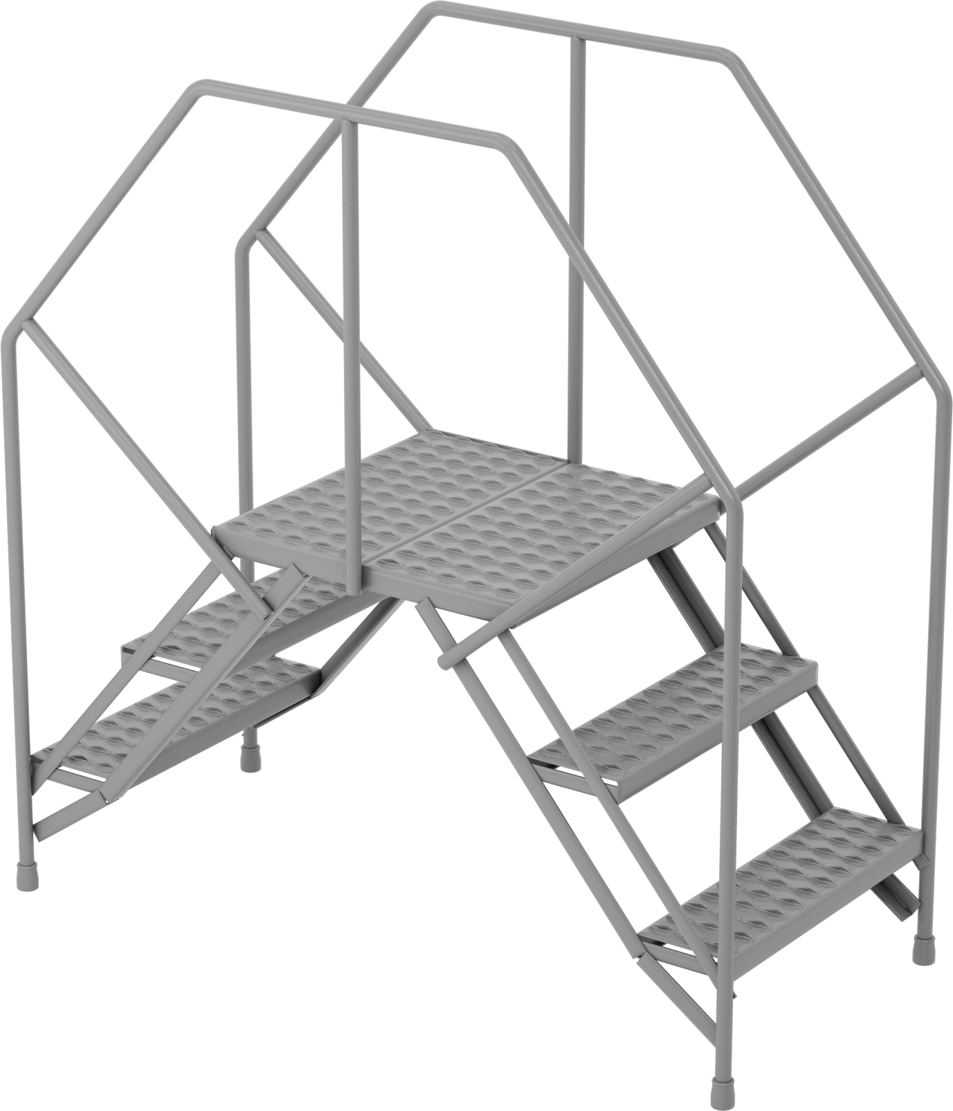 Bağımsız Çapraz Merdiven, 5' Yükseklik x 30" Genişlik x 4'10" Derinlik Toplam