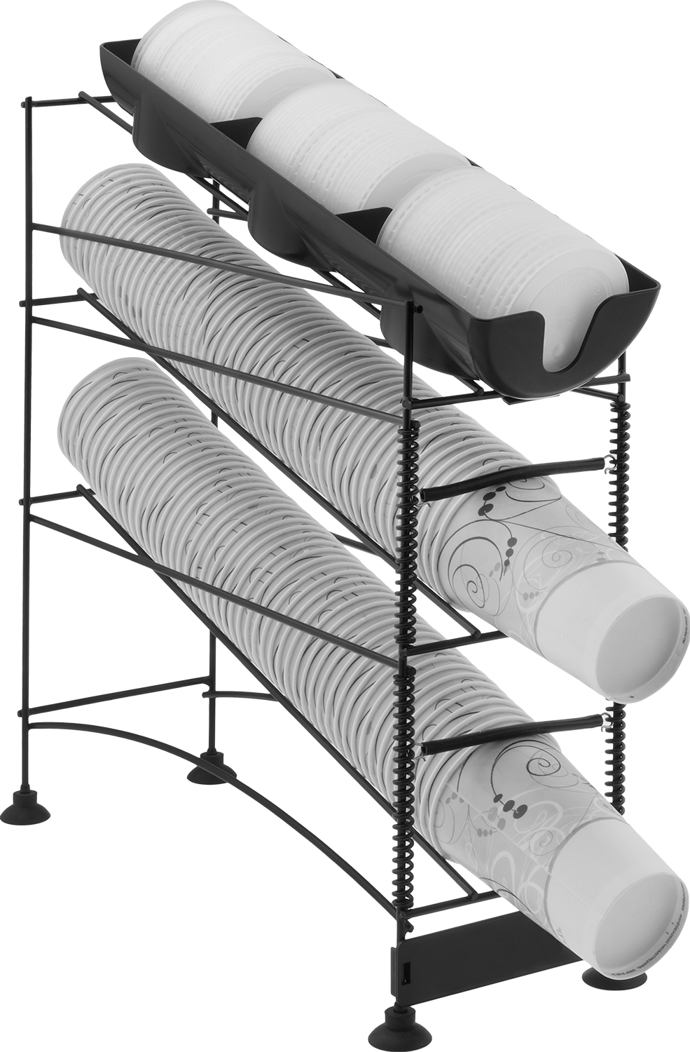 Tezgah Üstü Montajlı Bardak Dispenseri, 3-1/8" ile 4-1/2" Çaplı Bardaklar için