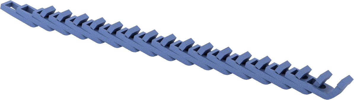 Statik Kontrol Döndürerek Kilitlenen Ayarlanabilir Uzunluklu V Kayışları, 1/2" Genişlik x 1/2" Kalınlık