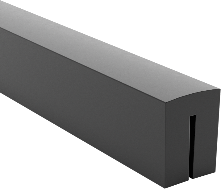Neopren Kauçuk Kenar Çıtası, 1/32" Genişlik x 9/32" İç Yükseklik — 1⁄32", Siyah, 3⁄8"