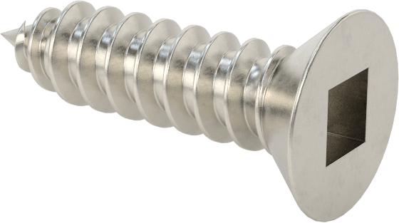 Sac Metal için Kare Tahrikli Havşa Başlı Vidalar, 18-8 Paslanmaz Çelik, 10 Numaralı Boyut, 3/4" Uzunluk