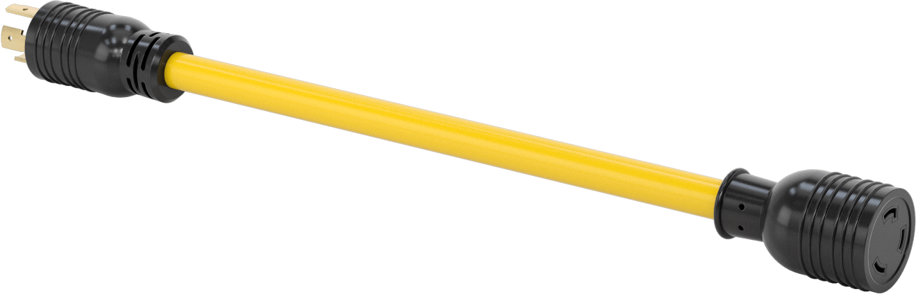 NEMA L14-30 Fiş x NEMA L5-30 Priz Adaptörü — 30 amp, 125V AC, 1 1⁄2 ft.