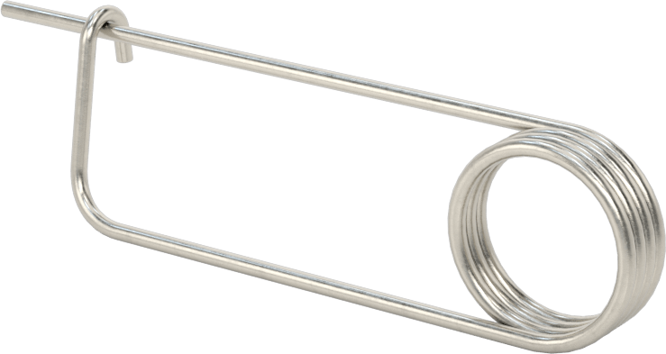18-8 Paslanmaz Çelik Uzun Ömürlü Tel Çıtçıtlı Kopilya, 1/16" Tel Çapı, 1-5/8" Kullanılabilir Uzunluk