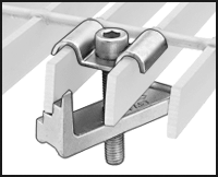 Metal Çubuk Izgara Klipsi, Galvanizli Çelik, 1" ila 2-1/8" Taşıyıcı Lama Yüksekliği için