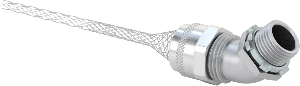 45 Derece Dirsek Sure-Grip Dalgıç Kablo Tutucu, Alüminyum, 0.19" ila 0.25" Kordon Dış Çapı ve 1/2 Delik Açma