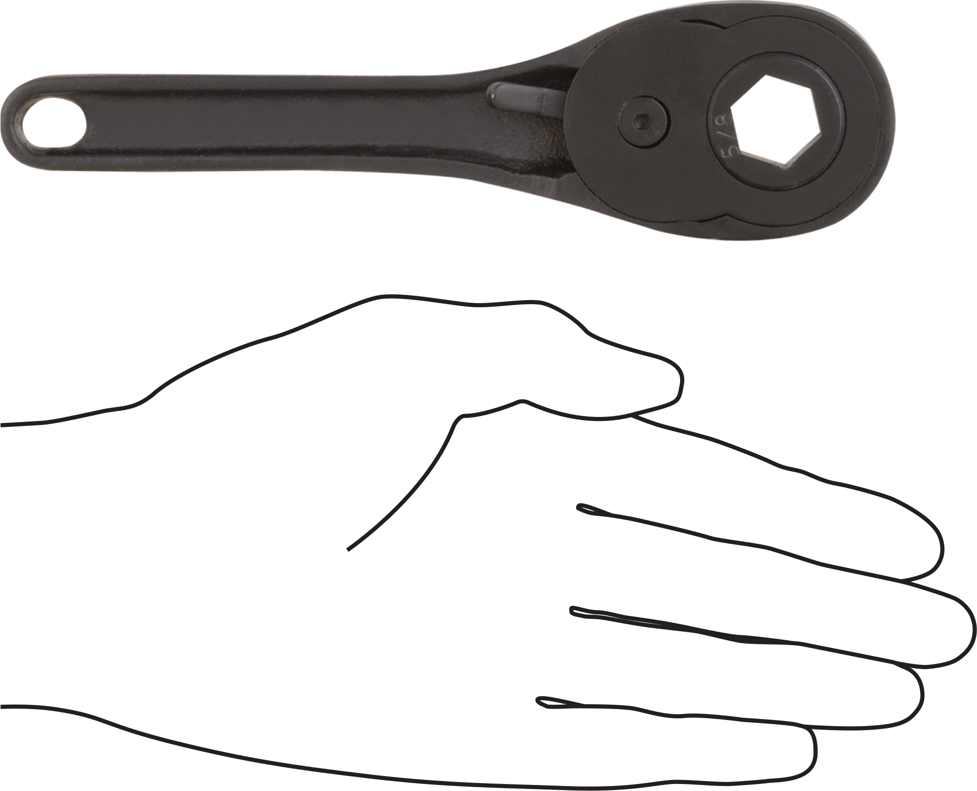 Demir Cırcırlı Kutu Anahtarı, 6 Noktalı Açıklıklarla, 1/2" Boyut, 7" Toplam Uzunluk