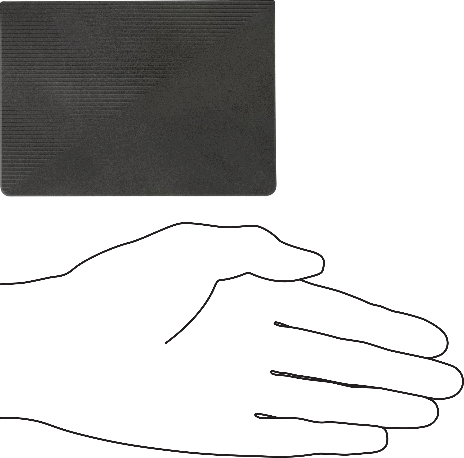 Damga Mürekkep Pedi, Mürekkepsiz, Köpük, 2-3/4" Genişlik x 4-1/4" Uzunluk
