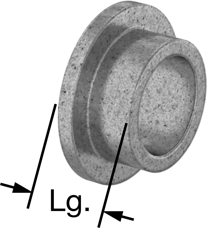 Yağ Dolgulu 841 Bronz Flanşlı Burçlu Yatak, 3/8" Mil Çapı ve 1/2" Muhafaza İç Çapı için, 1/4" Uzunluk — 1⁄4", 0.502", 0.376"