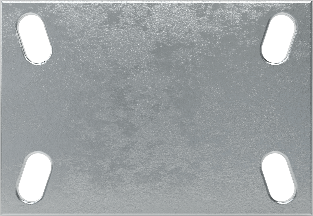 6-1/2" x 4-1/2" Plakalı Yüksek Kapasiteli Vulcan Tekerlek, 4 inç Çapında Metal Tekerlekli Sert