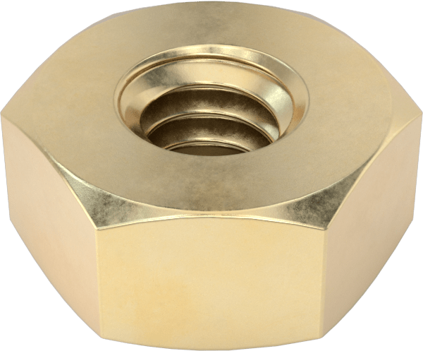 Pirinç Ağır Profilli Altıköşe Somun, 1/4"-20 Diş Boyutu