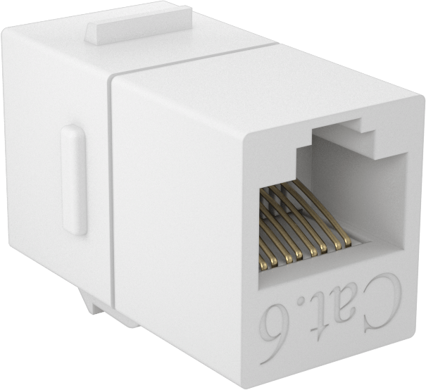 RJ45 Adaptörü, Keystone Duvar Plakaları için, Beyaz, Kategori 6