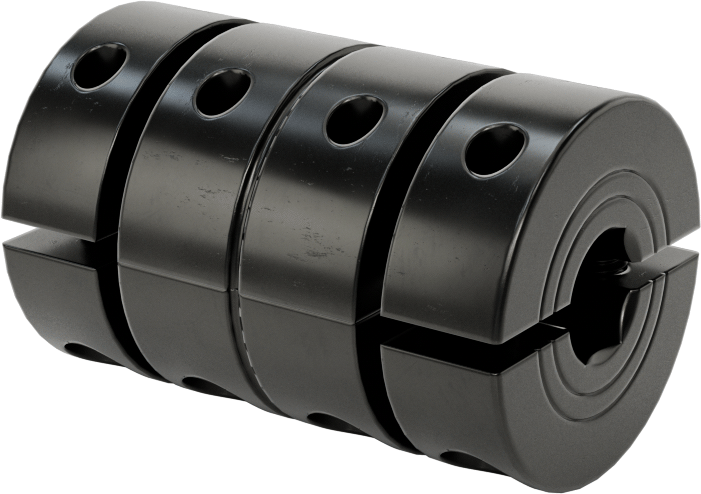 İki Parçalı Mil Kaplini, 12L14 Karbon Çelik, 1/4" x 1/4" Altıgen Mil için