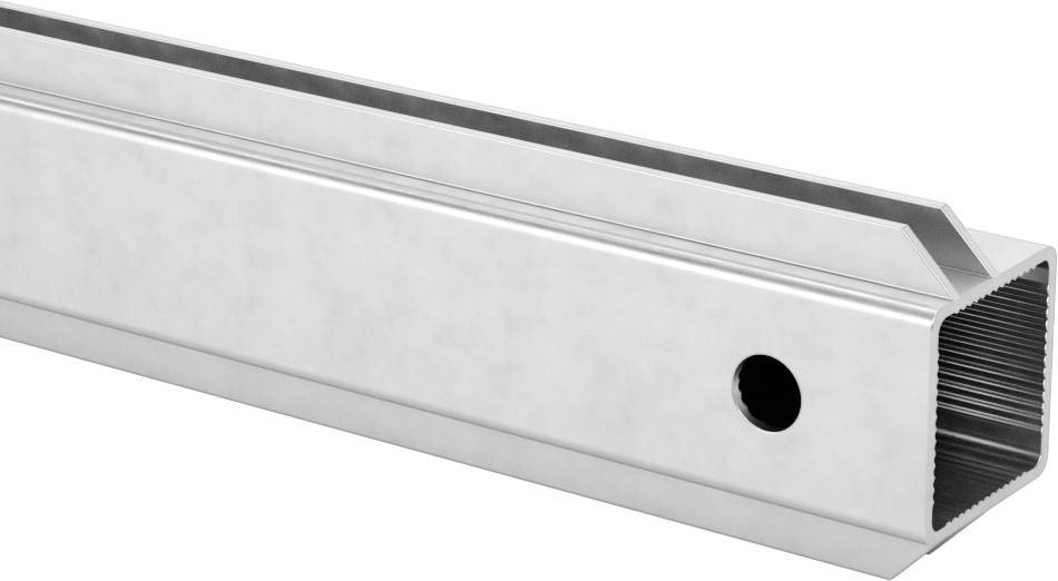 Pres Geçmeli Çerçeve Bağlantı Elemanı, Hızlı Açılır Ray, T-Yivli, 1" Yükseklik x 1" Genişlik — Ray, Alüminyum, 1"
