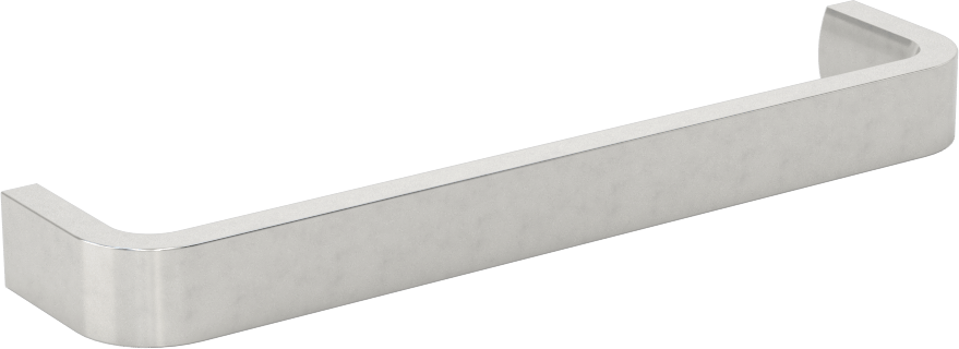 Dişli Delikli Montajlı Çekme Kolu, Dikdörtgen Tutamak, 304 Paslanmaz Çelik, 4" Merkezden Merkeze Genişlik — 4", 304 Stainless Steel, Stai…