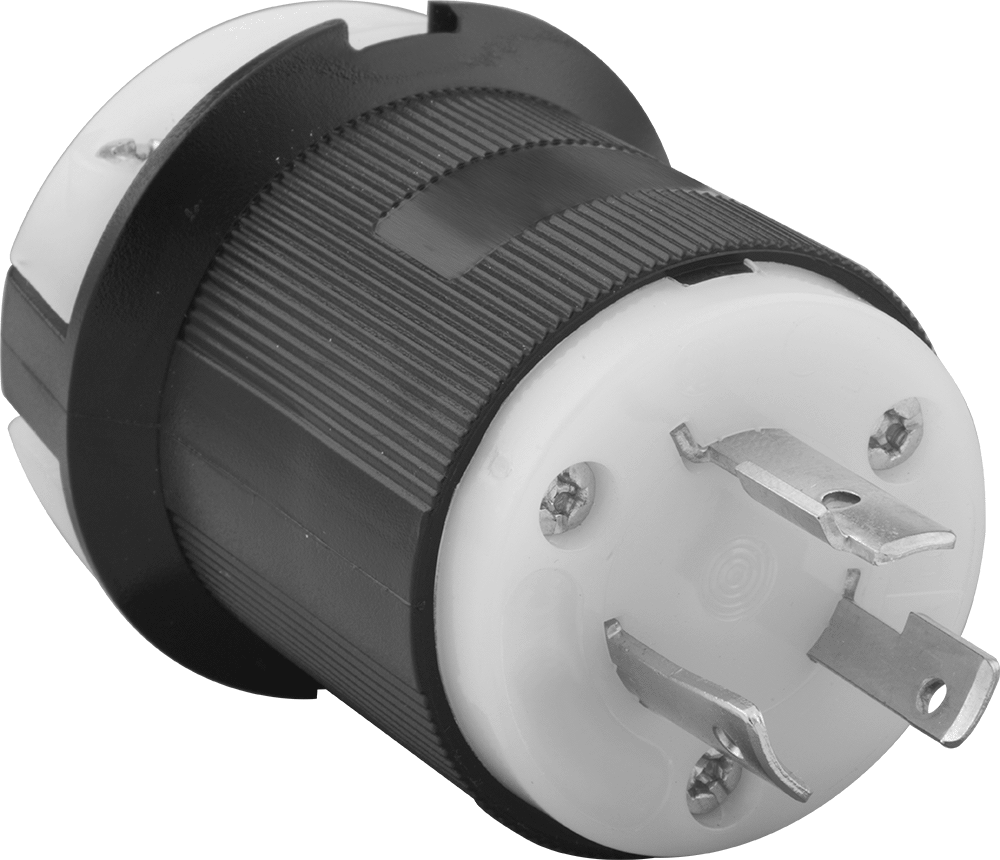 Premium Dönme Kilitli Konektör, Üç bıçaklı fiş, Topraklanmış, NEMA L7-20 — 277V AC, 20A, Erkek