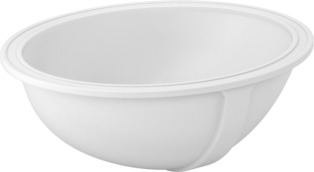 Beyaz Porselen Tezgah Üstü Evye, 19-1/2" Genişlik x 16-1/2" Derinlik x 7-1/2" Yükseklik Toplam