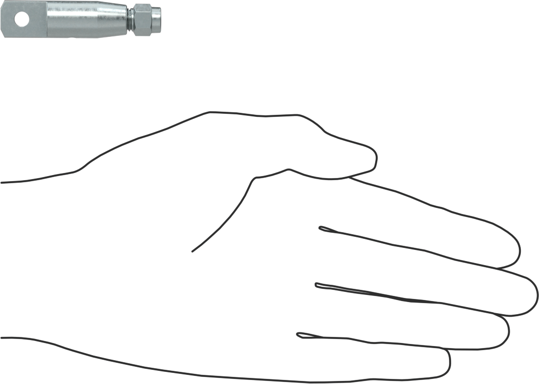 Plug-Lock Tel Halat Bağlantı Parçası - Kaldırma için, Çinko Kaplı Çelik, Halkalı Uç, 3/64" ila 1/16" Halat Çapı için