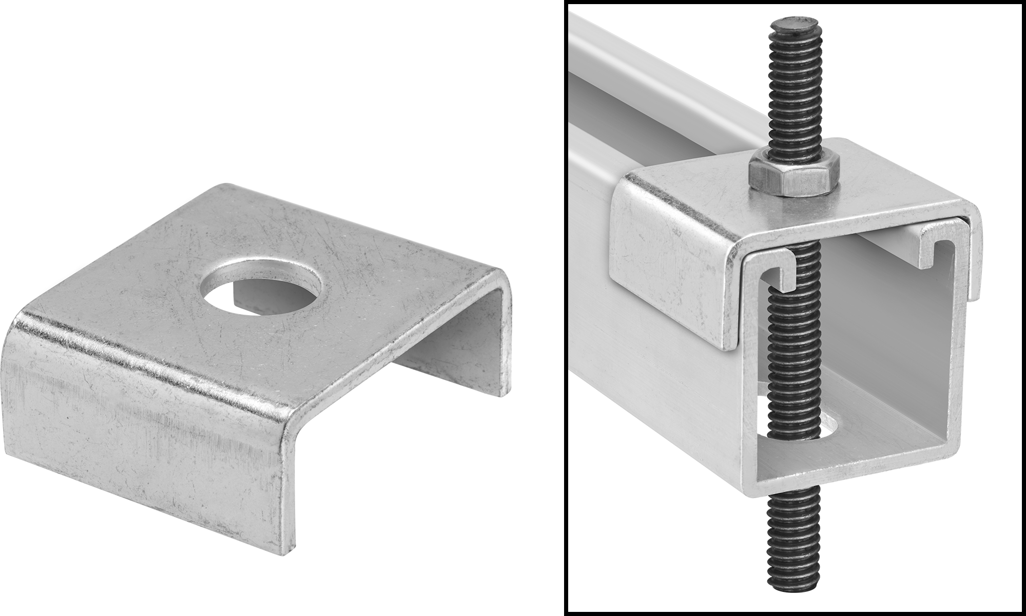Üstten Oturmalı Dikme Kanalı Pul, 1/4" Çaplı Çubuk için, 304 Paslanmaz Çelik