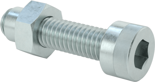 1.08" Dış Çaplı Kelepçeli Çerçeve Rayı için Silindir Somunlar ve Alyan Başlı Vidalar — 1.08", 28 mm, Çelik, Replacement Nut, Replacement…