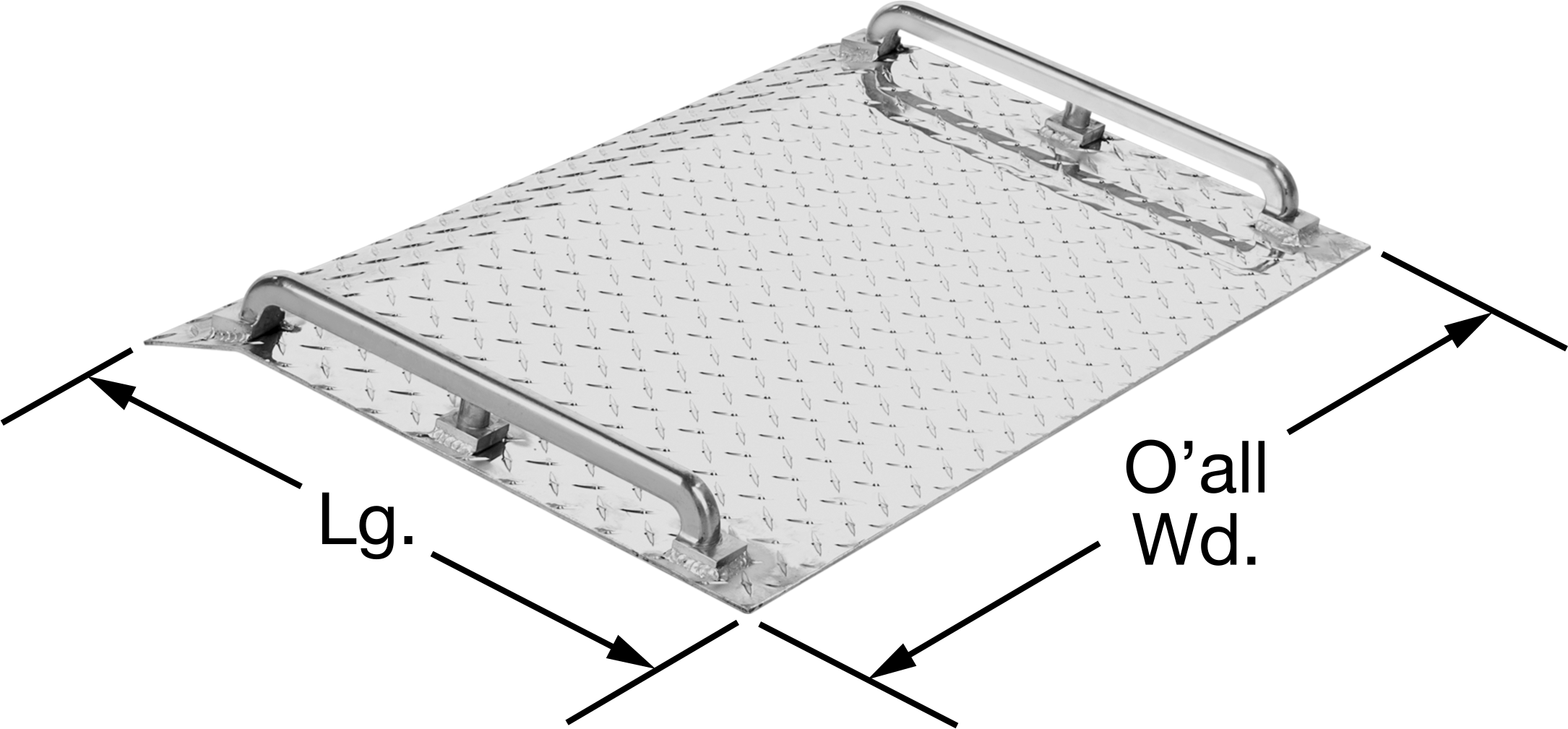 Alçak Yürüyüş Rampası, Elmas Dokulu, +/-, 5" Yükseklik Farkı, 600 lb. Kapasite