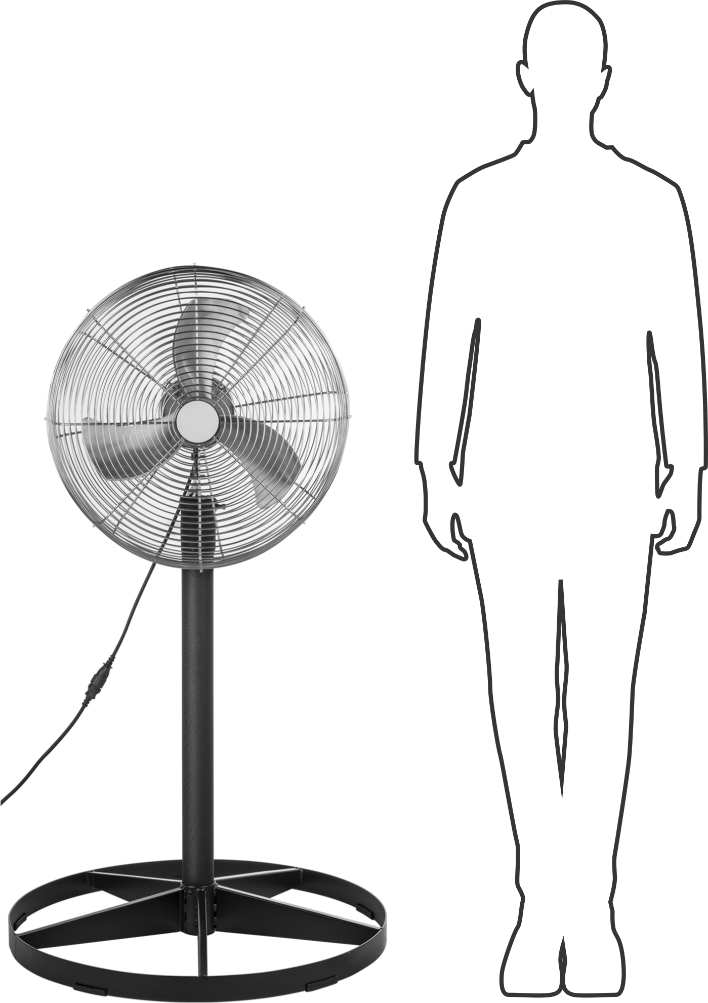 Premium Fan, Kaide, 120V AC, Salınım Yapmayan, 18 inç Bıçak Çapı