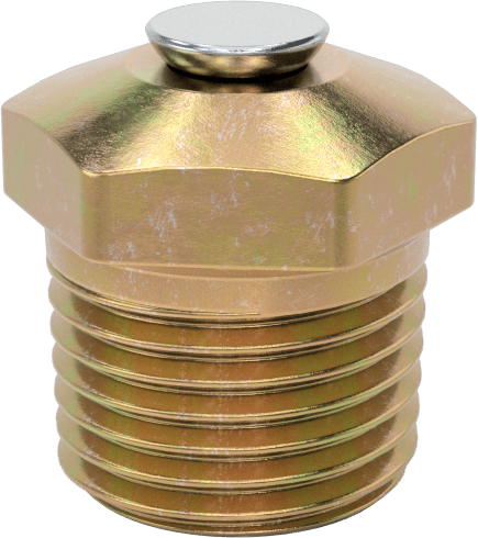 Basınç Tahliye Havalandırması, Çinko Kaplı Çelik, 1/8" NPTF, 1/2" Toplam Yükseklik, 1 ila 5 PSI