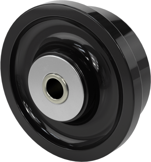 Flanşlı Ray Tekerleği, 1/2" Aks için, 3-1/4" Çap x 1-3/8" Genişlik