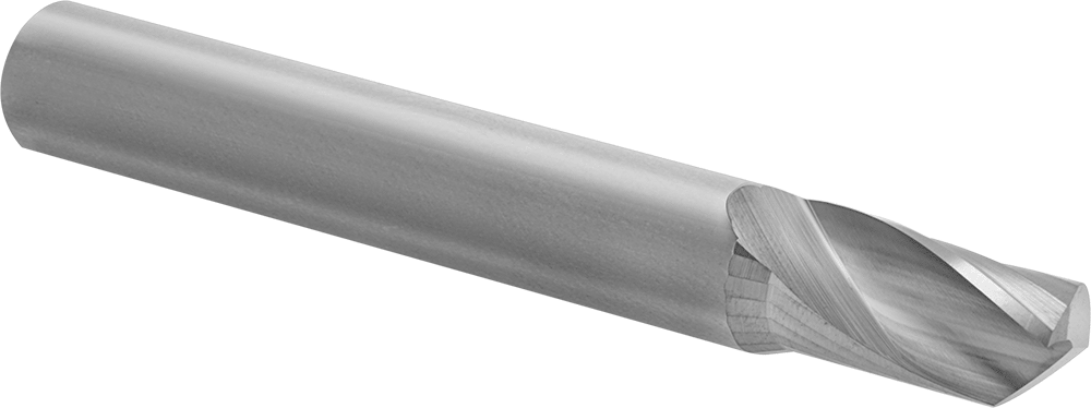 Alüminyum için Karbür Spiral Freze Ucu, Aşağı Doğru Çıkarma, 1/8" Kesme Çapı, 1/8" Şaft Çapı