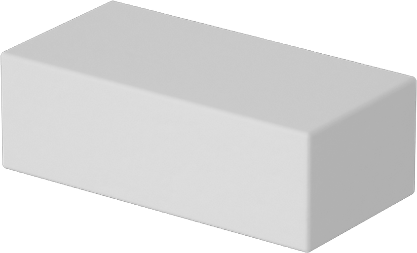 Seramik Mıknatıs, Kalınlık Boyunca Manyetize Edilmiş, 1/4" Kalınlık, 3/8" Genişlik, 3/4" Uzunluk