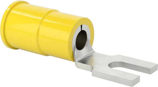 Çatal Terminalleri, Blok, Vinil Yalıtımlı, 12-10 AWG ve #6 Vida için