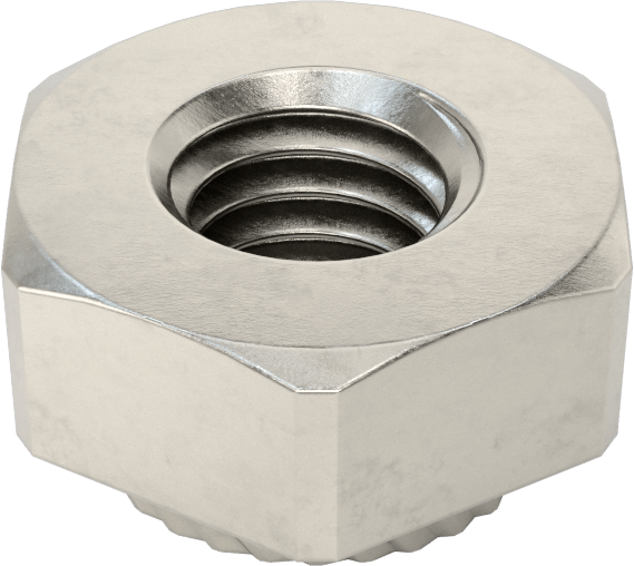 Sac Metal için 18-8 Paslanmaz Çelik Altıköşe Başlı Presle Takılan Somun, M3 x 0.5 mm Diş Boyutu, 1 mm Minimum Panel Kalınlığı için