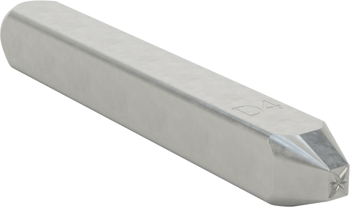 Denetim Sembolü Çelik Damga, Sembol D4 (Yıldız), 1/8" Karakter Yüksekliği