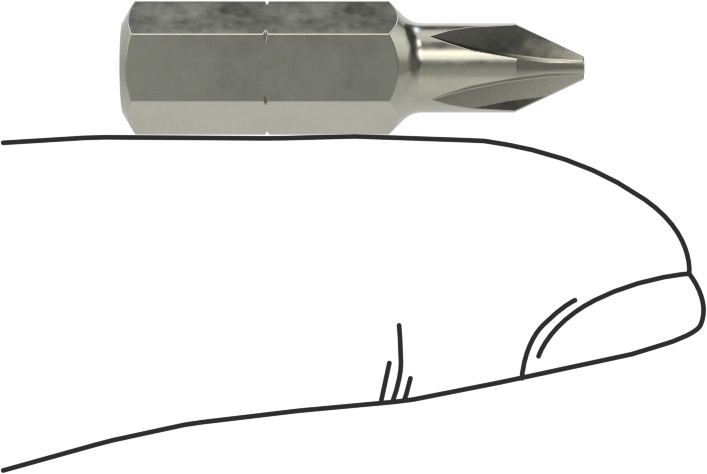 Kurcalamaya Dayanıklı Phillips Uçları, 1/4" Altıgen Şaft
