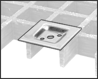 Fiberglas Çubuk Izgara Klipsi, Standart, 1-1/2" Genişlik x 1-1/2" Uzunluk için
